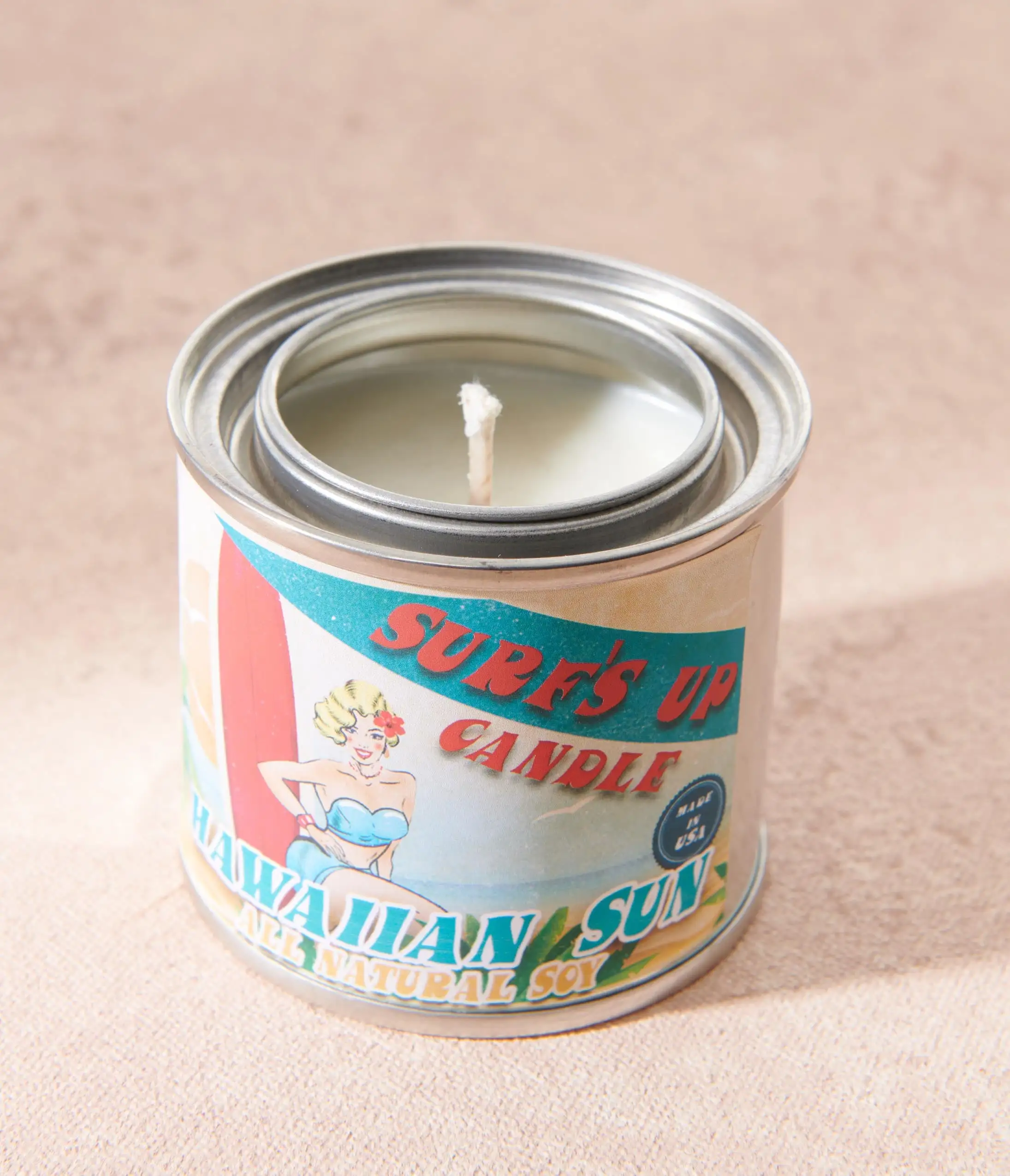 Surfs Up Candle (Faire) Hawaiian Sun Paint Can Candle - Image 4
