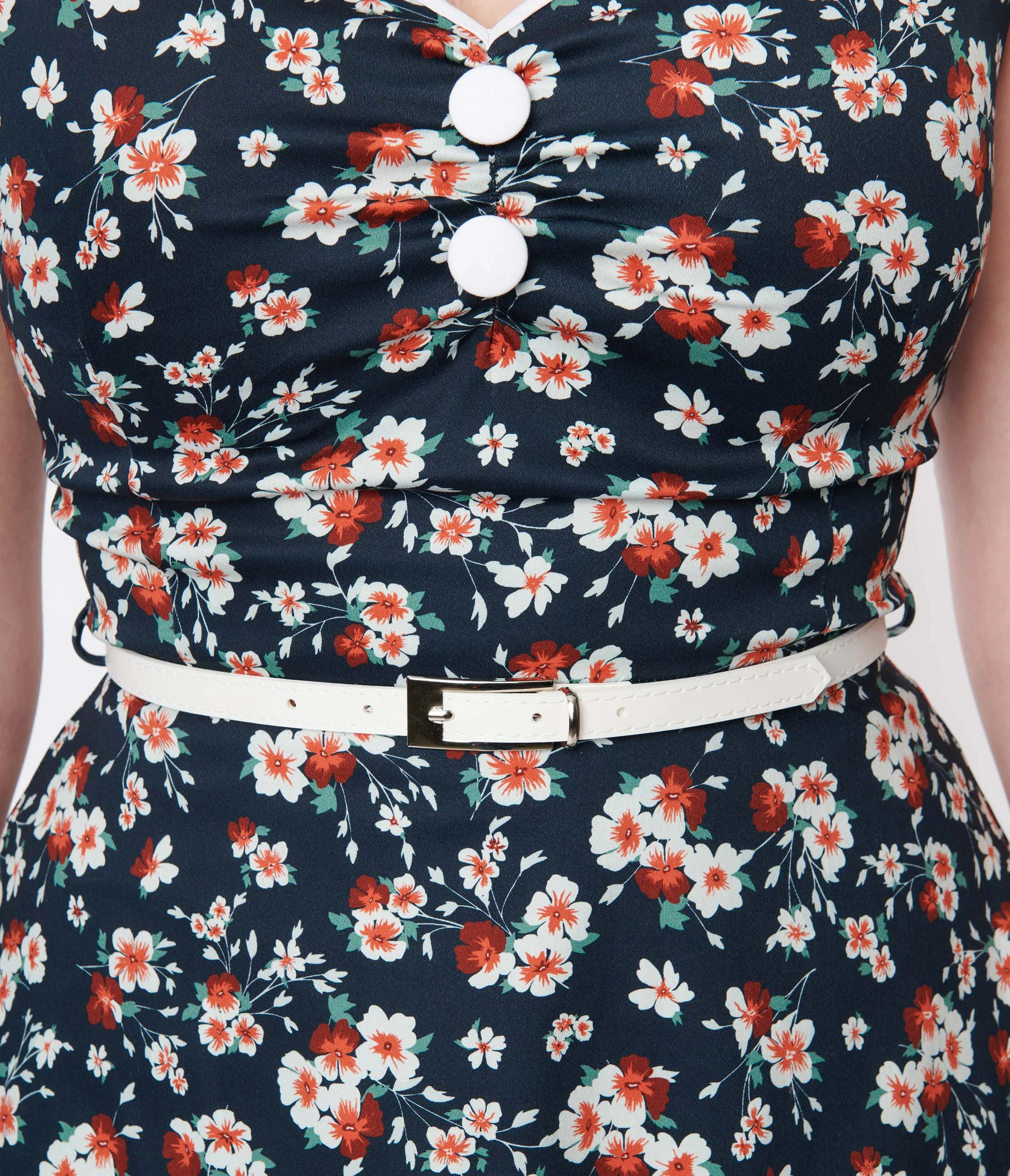 LADY VINTAGE WHOLESALE Navy Ditsy Flower Isabella Swing Dress - Image 2