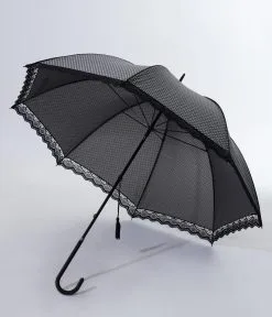 Soake (Faire) Charcoal Polka Dot Lace Umbrella