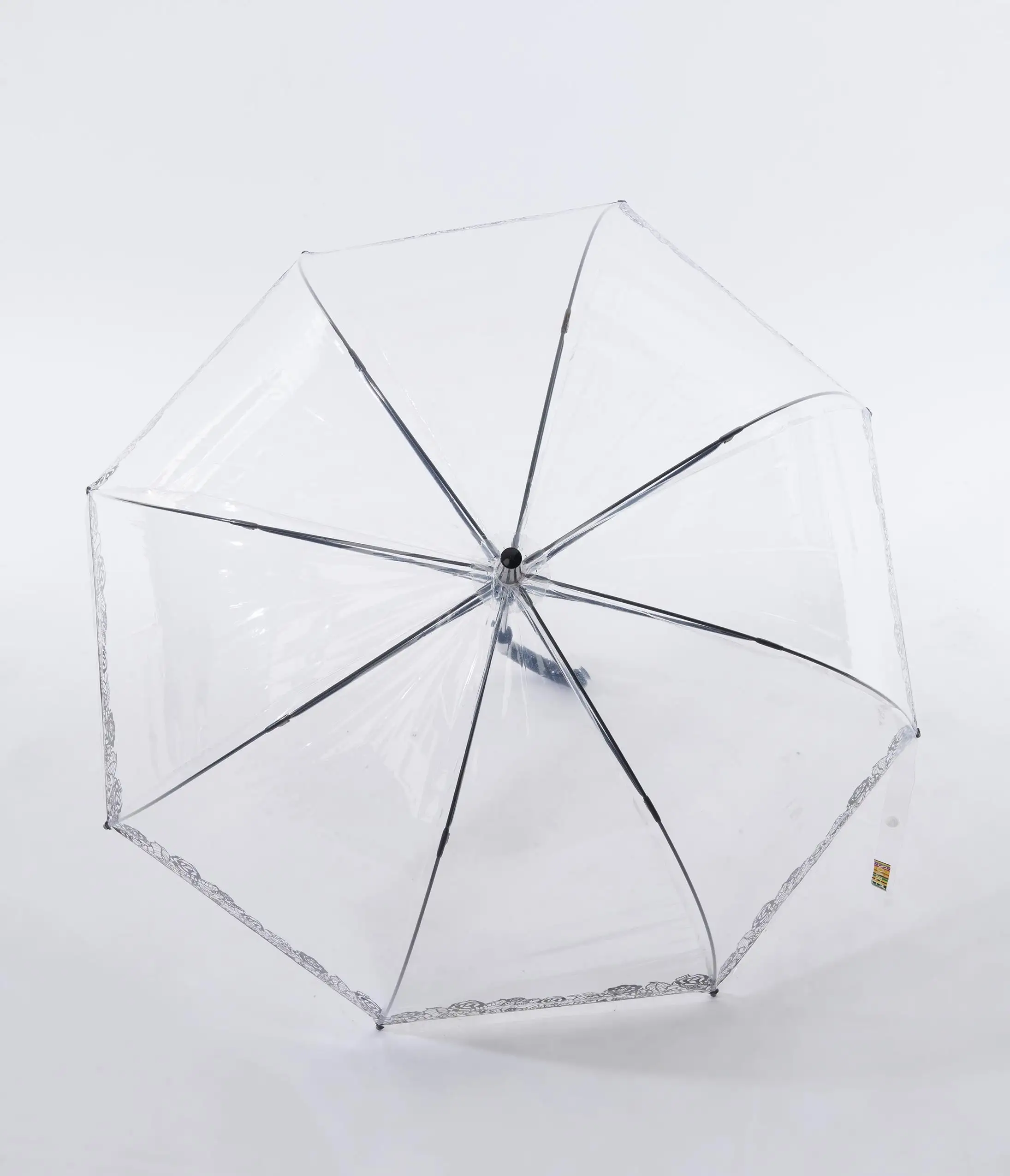 Soake (Faire) Clear & Black Floral Lace Dome Umbrella - Image 3