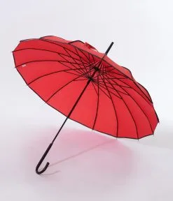 Soake (Faire) Red & Black Ribbed Pagoda Umbrella
