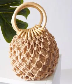 3 AM (Faire) Tan Netted Handbag