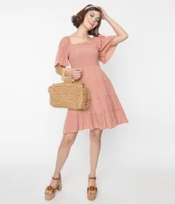 Heyson (Faire) Clay Red Tiered Mini Dress