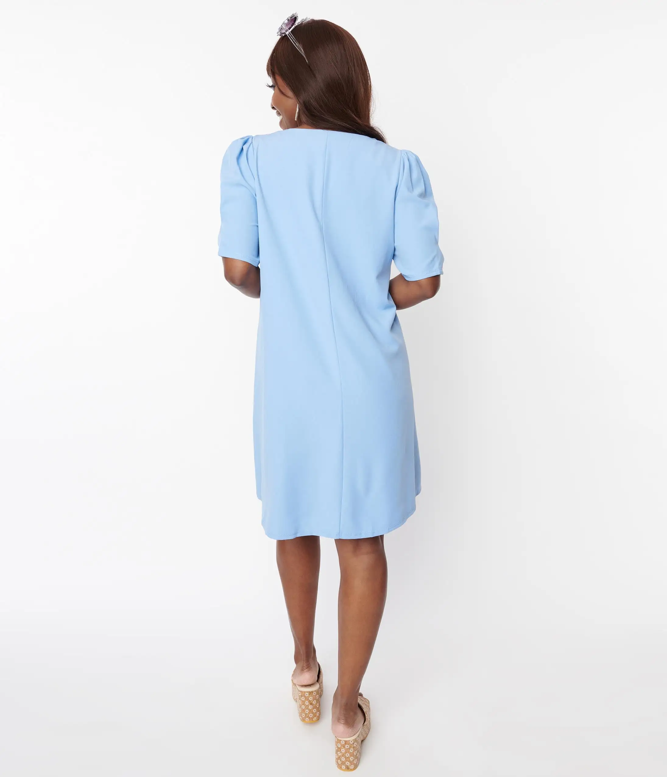 Jade By Jane (Faire) Dusty Blue Short Sleeve Shift Dress - Image 2