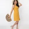 SM Wardrobe Mustard Corduroy Shift Dress