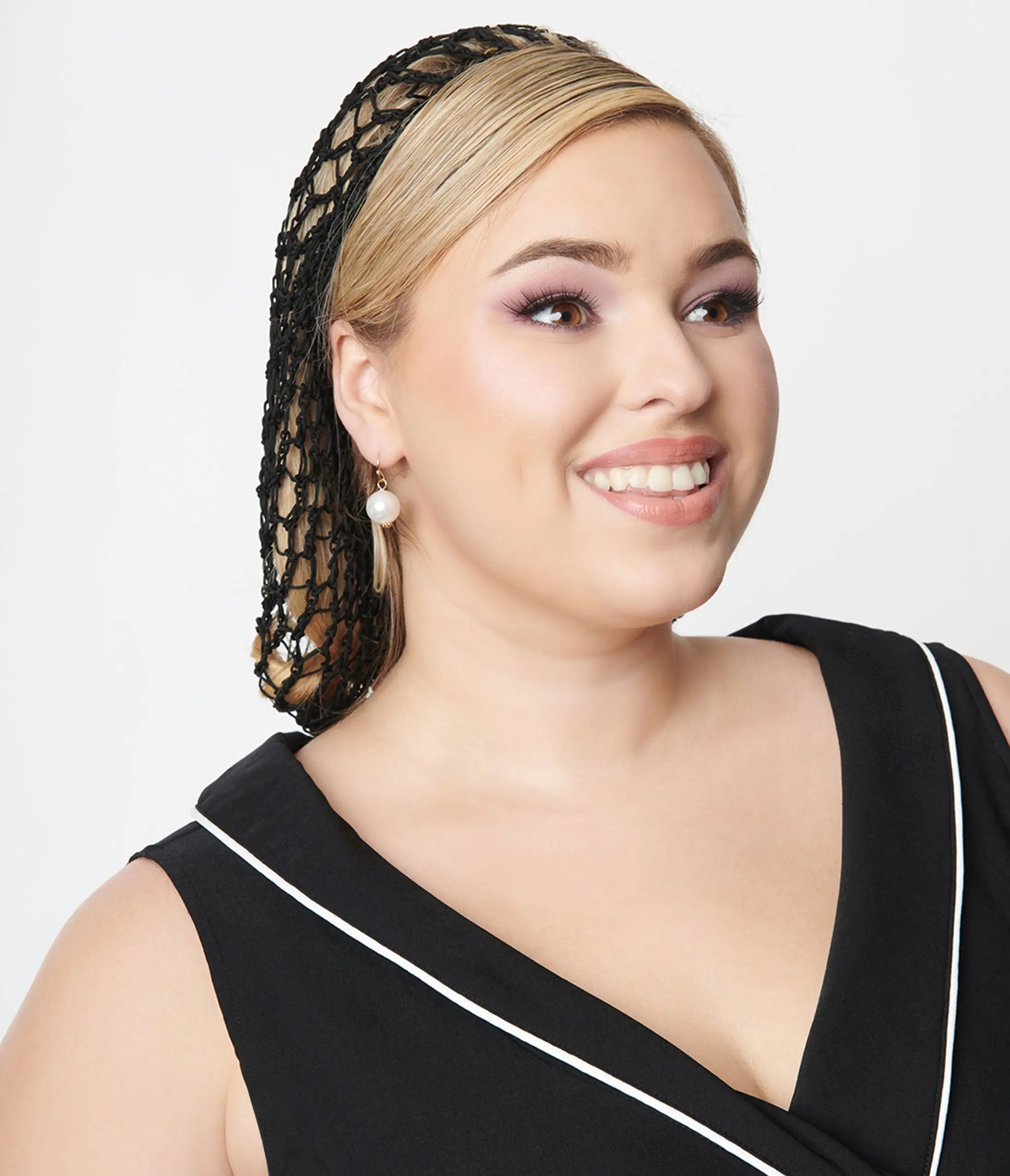 Tatyana Black Crochet Hair Snood