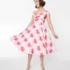 SHEEN Clothing Ltd Pink Roses Sophia Swing Dress