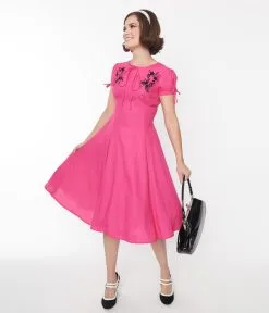 SHEEN Clothing Ltd Fuschia Ava Swing Dress