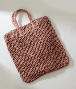 Anarchy Street Mauve Pink Straw Tote Bag