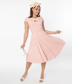 Silver Stop Inc. (Voodoo Vixen) Voodoo Vixen Light Coral Cross Over Swing Dress