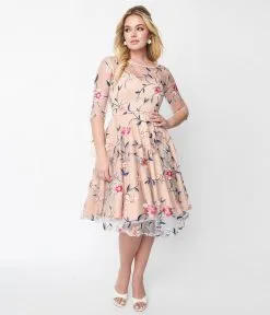 Atixo GmbH (Belsira) (Faire) Light Peach Floral Swing Dress