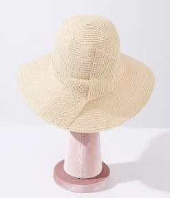 Jeanne Simmons Accessories Beige Paper Braid Bucket Hat