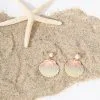 Fashion City Blue & Pink Ombre Wooden Seashell Drop Earrings