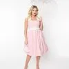 Collectif Pink & White Contrast Waverly Swing Dress