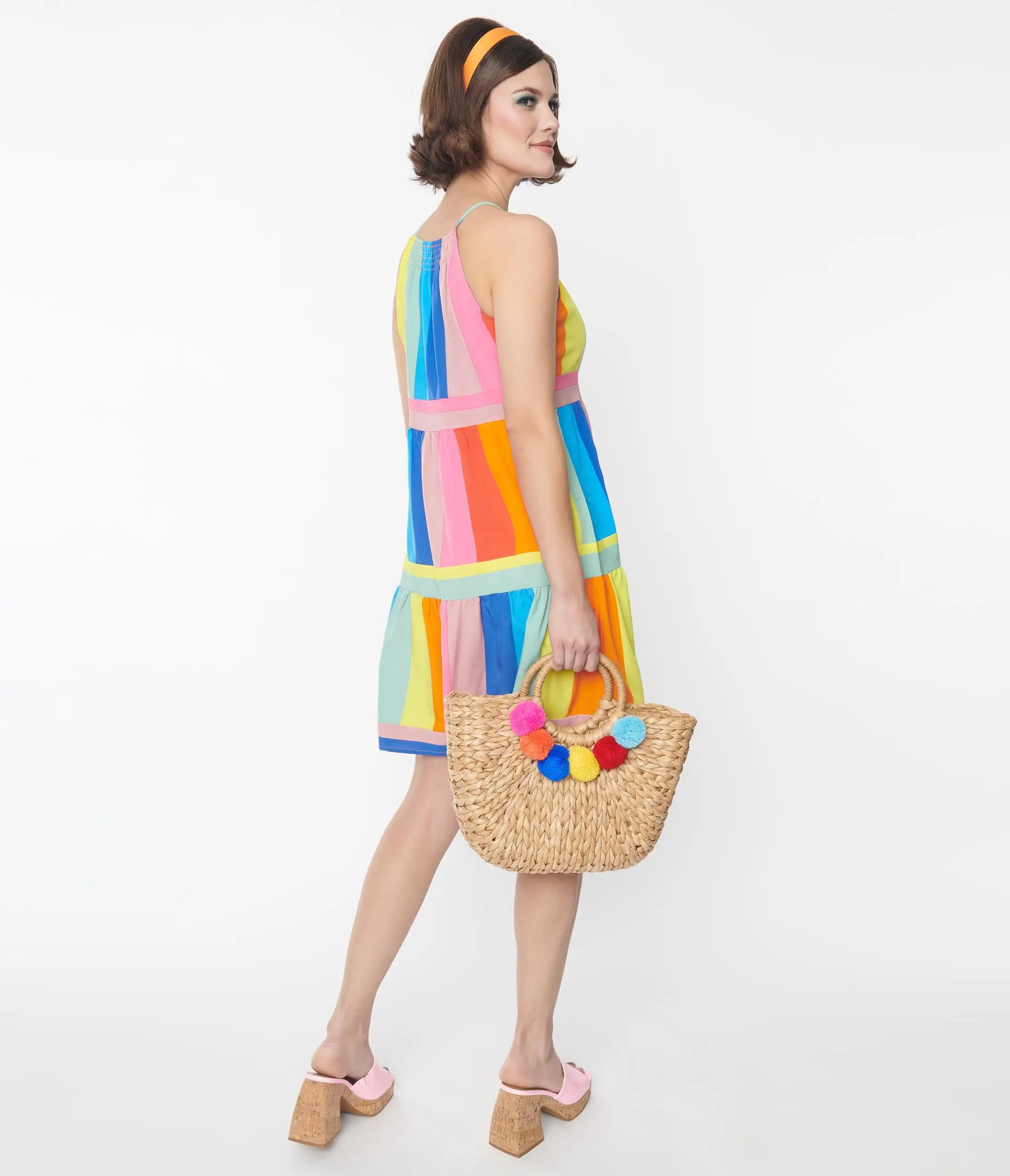 Vanilla Monkey (Faire) Rainbow Striped Shift Dress - Image 2