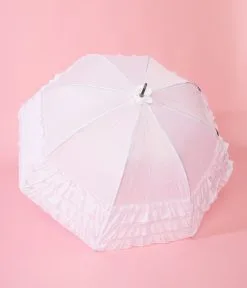 Soake (Faire) White Triple Frilled Umbrella