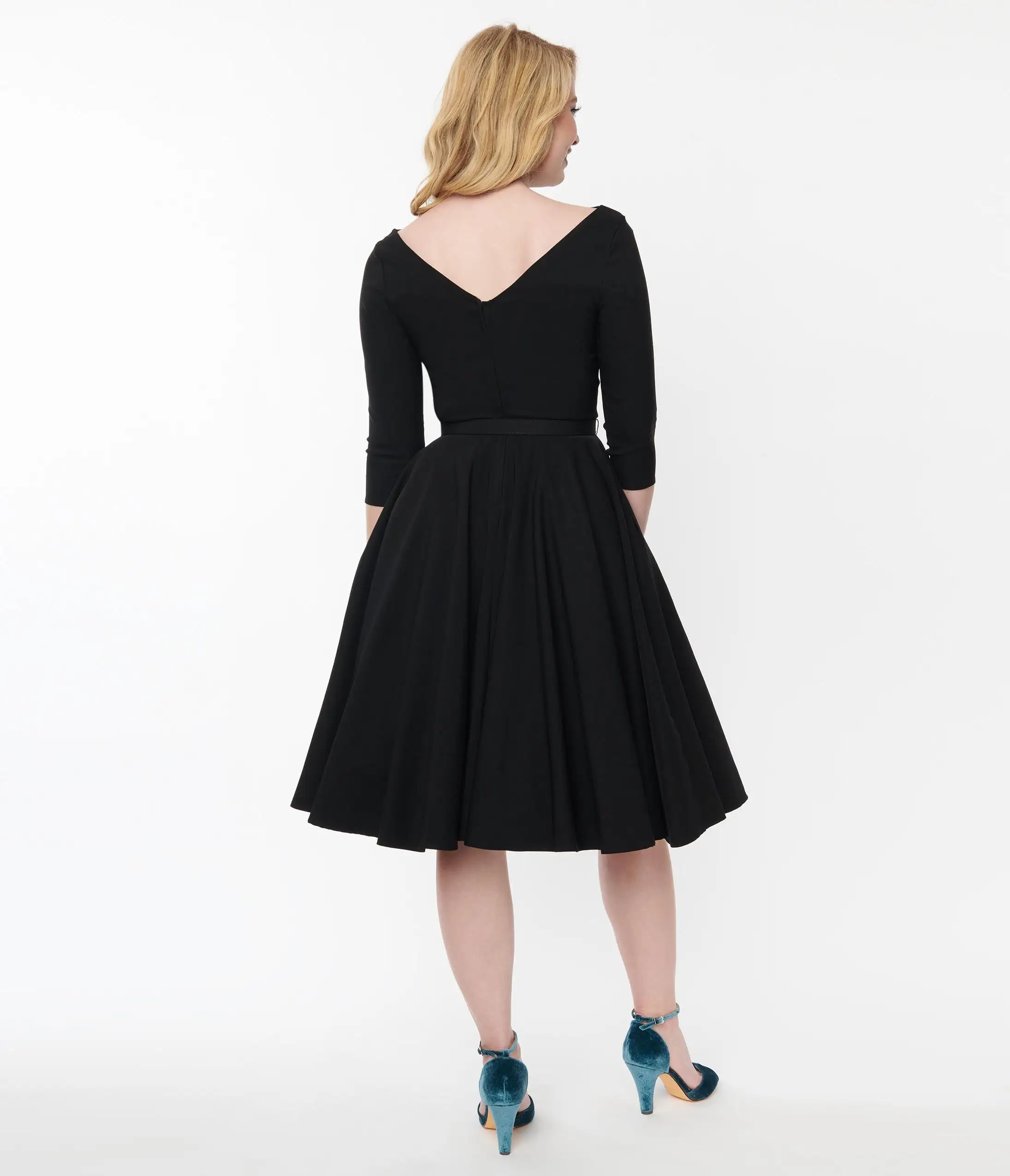 Unique Vintage Black Devon Swing Dress - Image 2