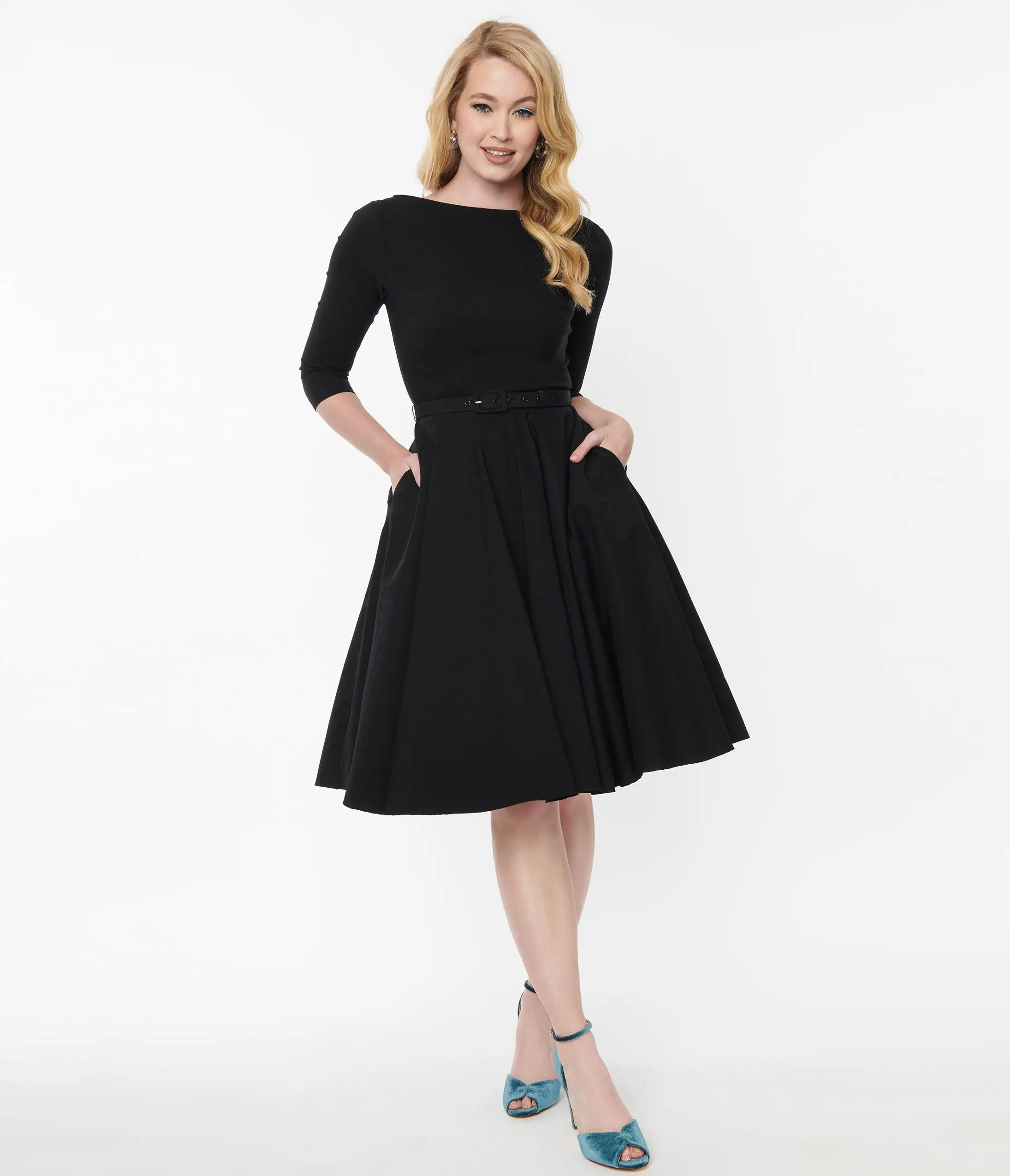 Unique Vintage Black Devon Swing Dress - Image 3