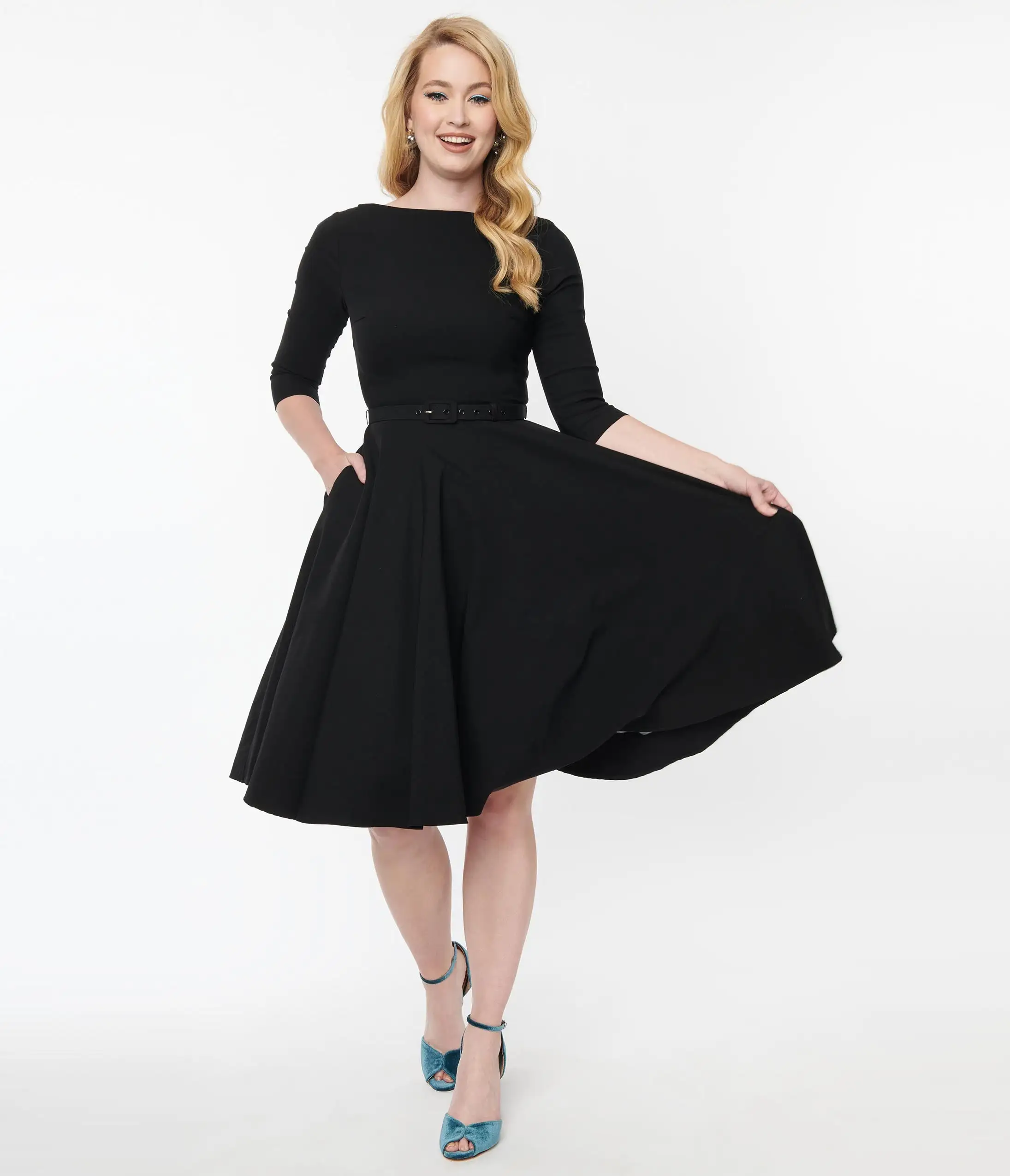 Unique Vintage Black Devon Swing Dress - Image 4