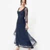 Nataya Royal Blue Embroidered Tulle Downton Abbey Edwardian Tea Party Dress